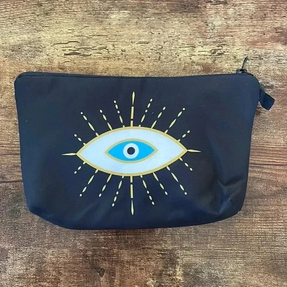 ❤️ NEW 2/$20 or 3/$25 Black Evil Eye Graphic Makeup Travel Bag Cosmetics