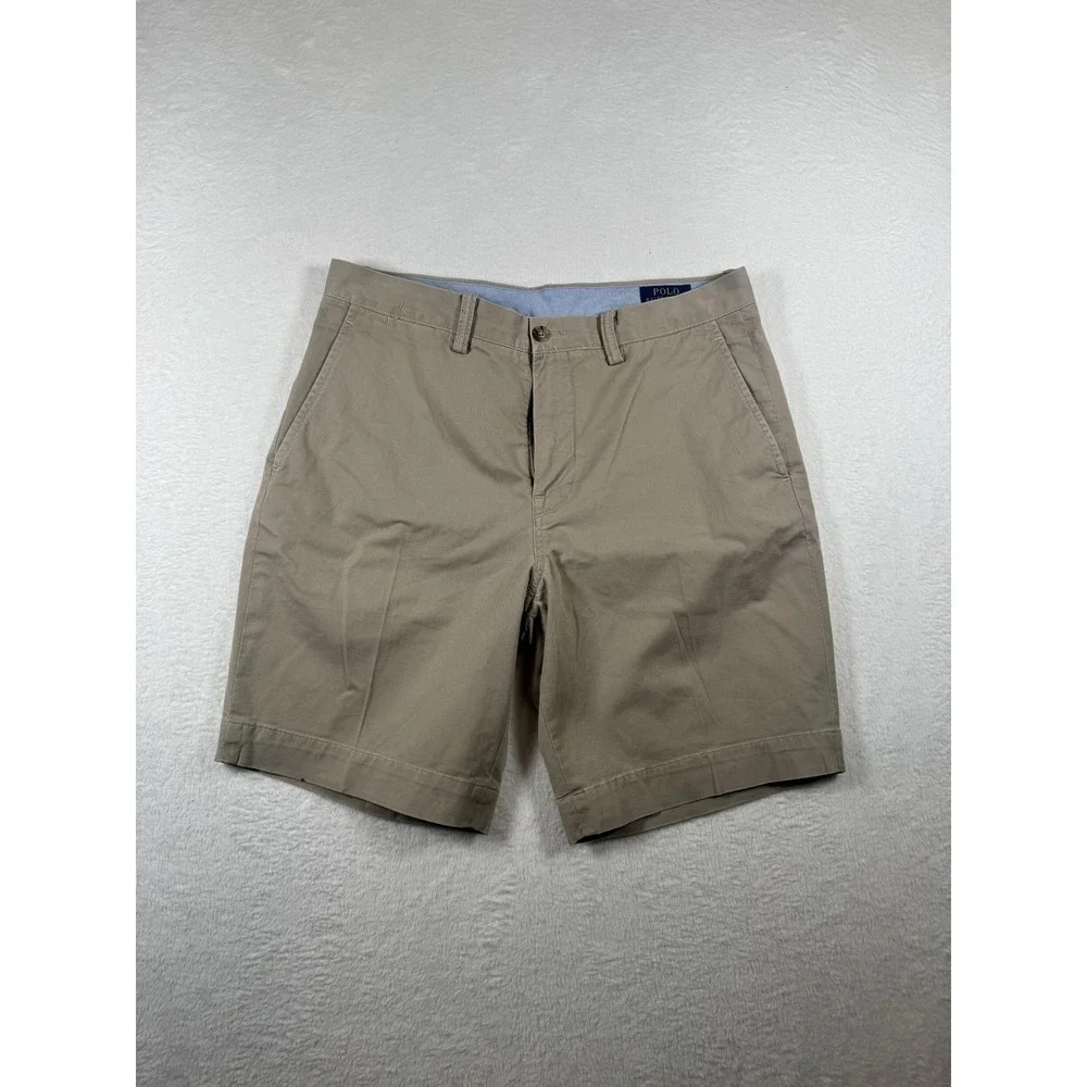 Polo Ralph Lauren Shorts Mens 32 Khaki Beige Stretch‎ Classic Fit Chino Casual