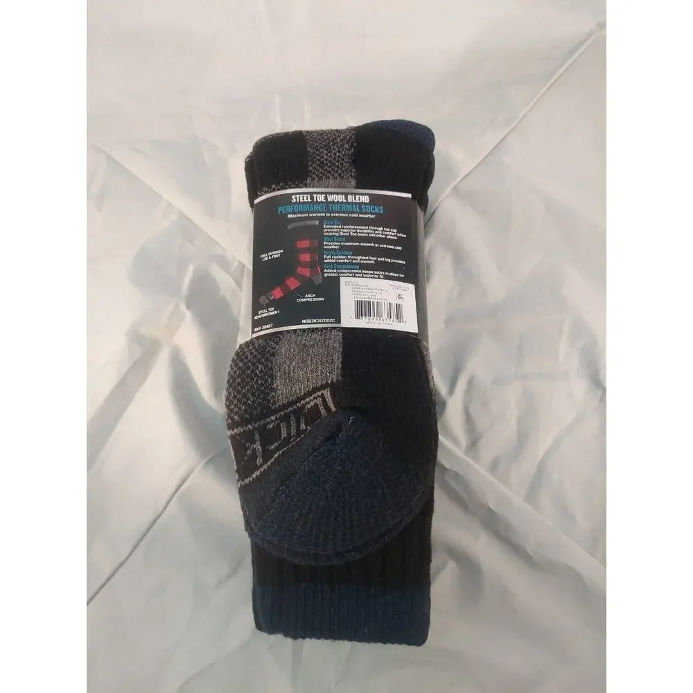 Dickies 3 Pairs Steel Toe Crew Wool Blend Heavy Weight Thermal Socks Size 6-12