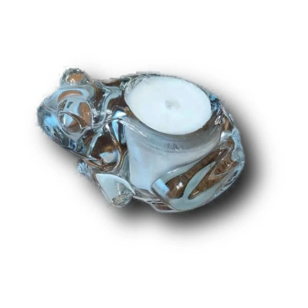 Frog Shape Lily Scented Candle Handmade 4 oz Clear Glass Animal Jar 1 Wick D125