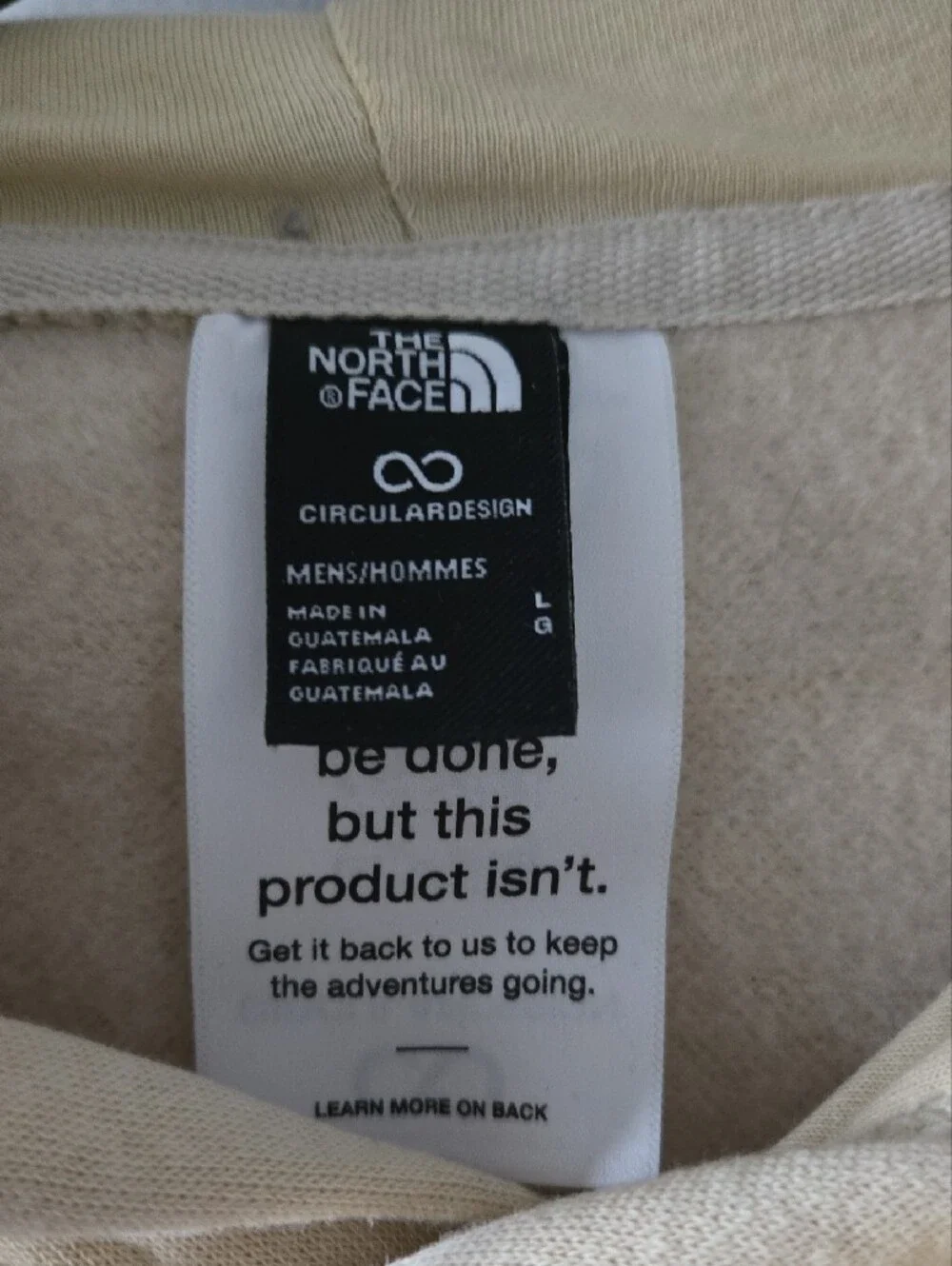 The North Face Men’s Cream Pullover Hoodie with White Logo