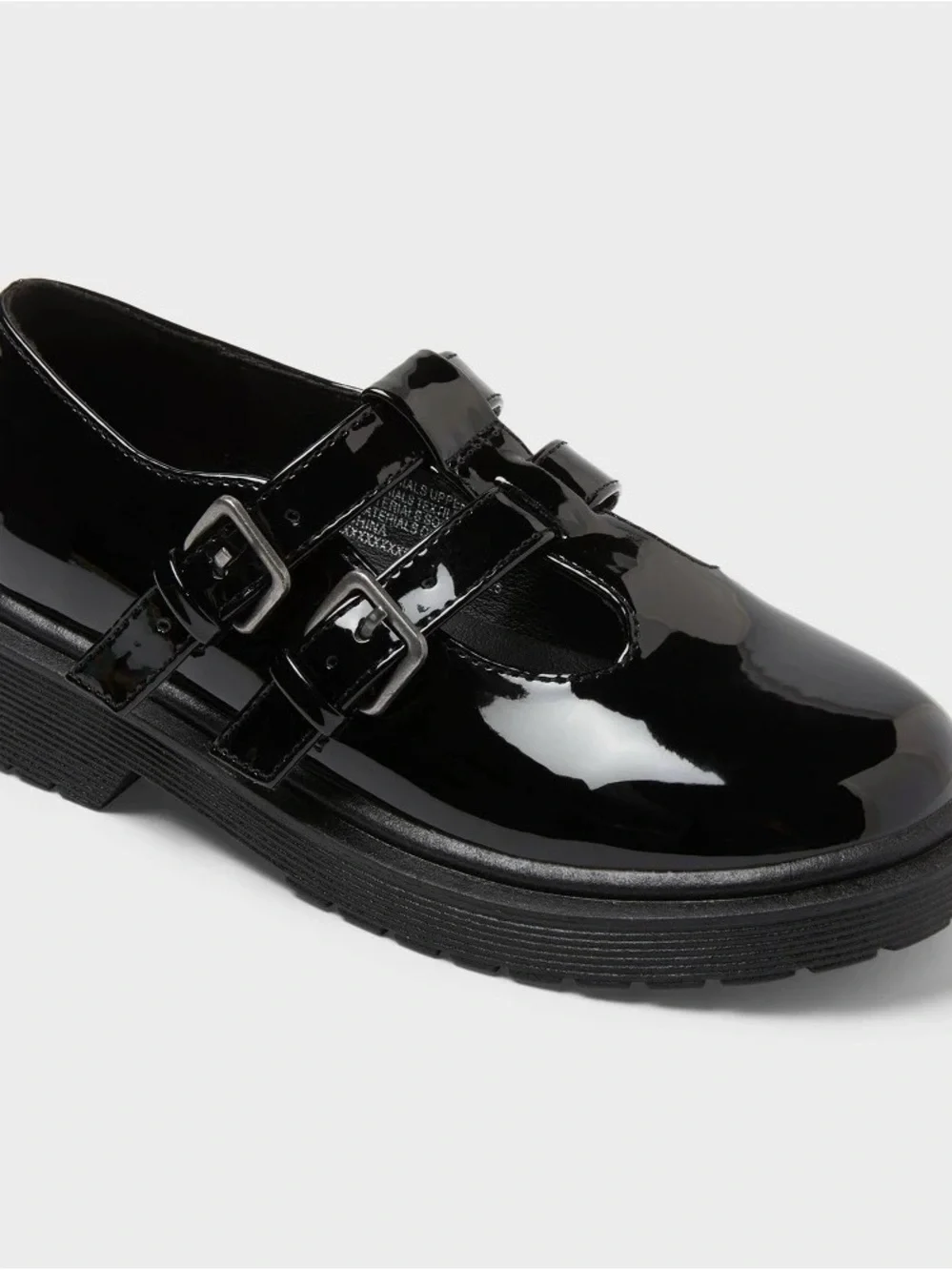 art class Patent Double-Buckle Mary Jane - Black b161s