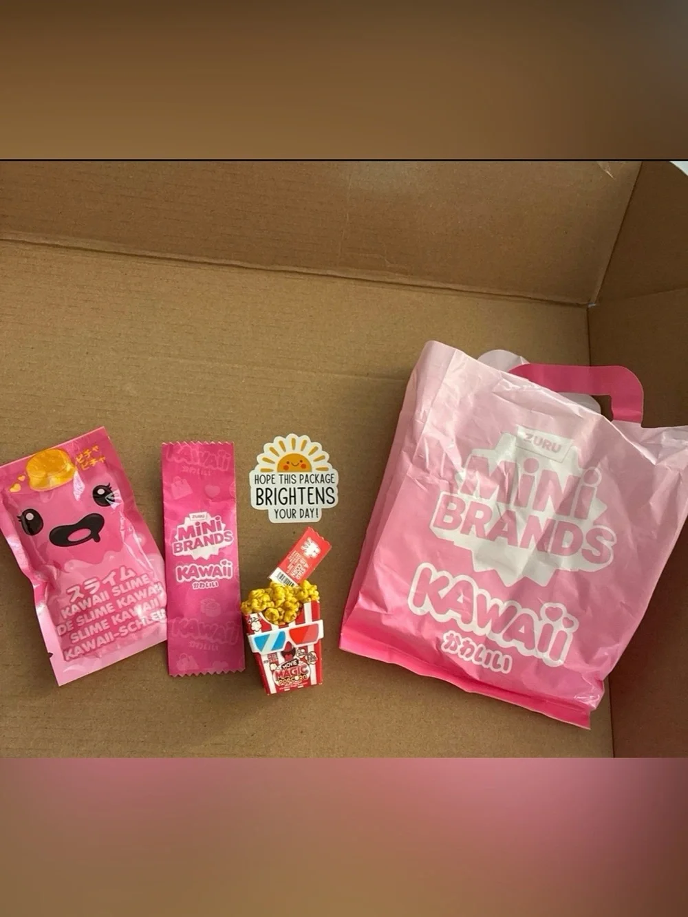 Mini Brands Kawaii Movie Magic Popcorn + Shop Bag + Slime + Magnifying Glass