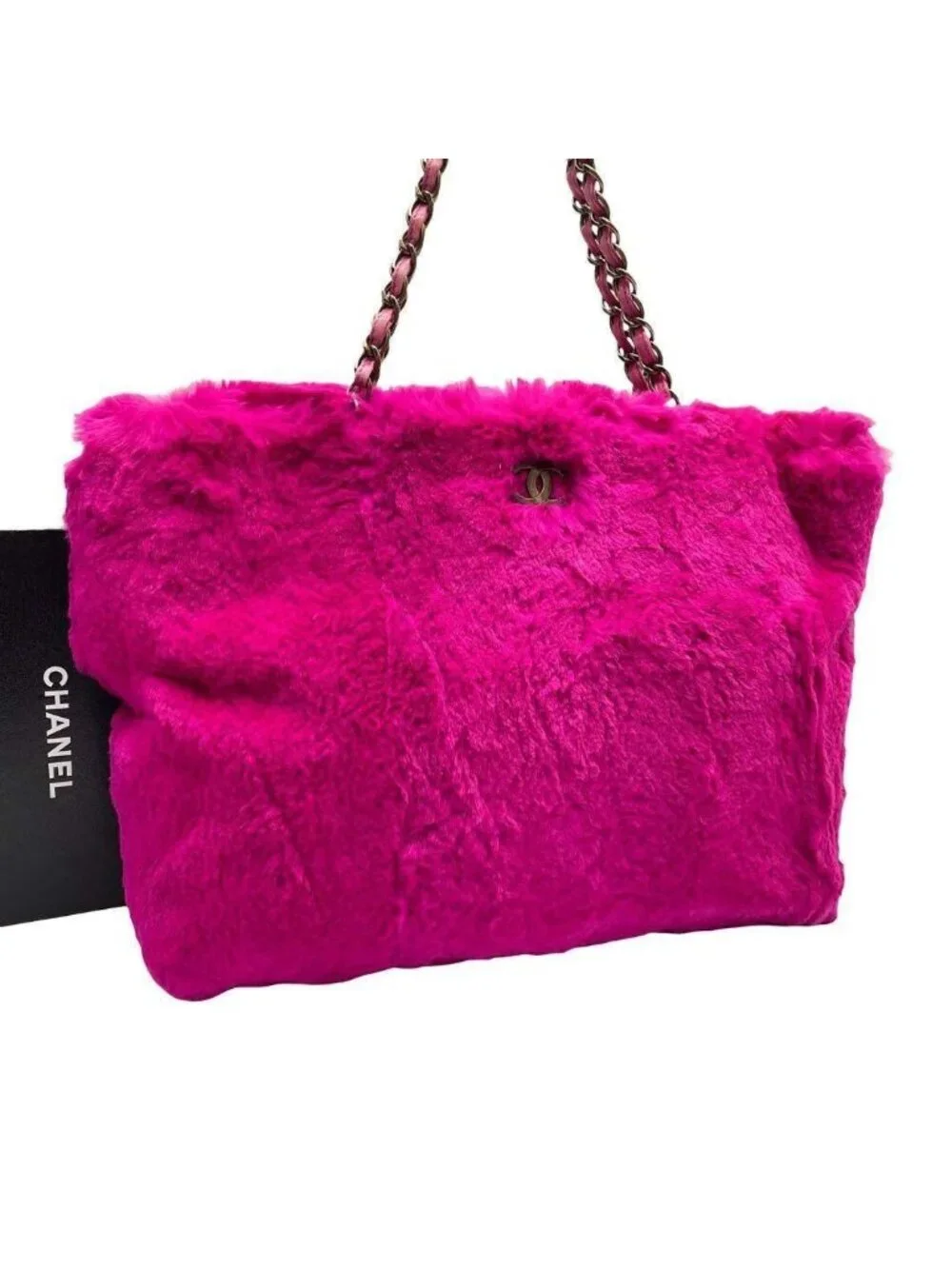 Chanel Lapin CC Logo Chain Shoulder Tote