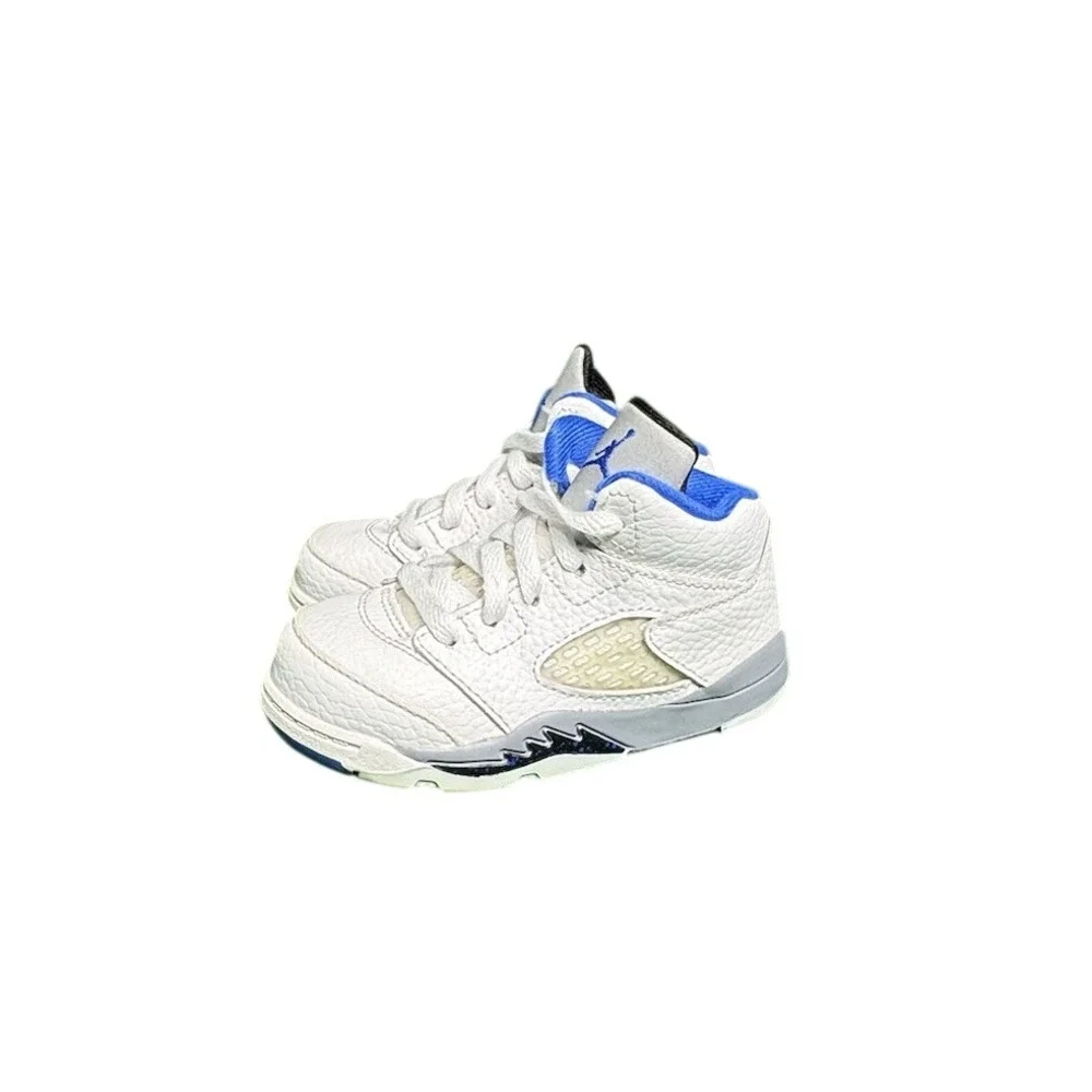 Jordan 5 Retro Stealth 2.0 Toddler White Hyper Royal Sneakers 440890-140 Size 7C