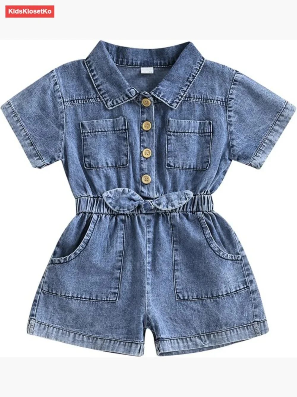Toddler Denim Overalls Romper Jumpsuit Short Sleeve Summer Outfit