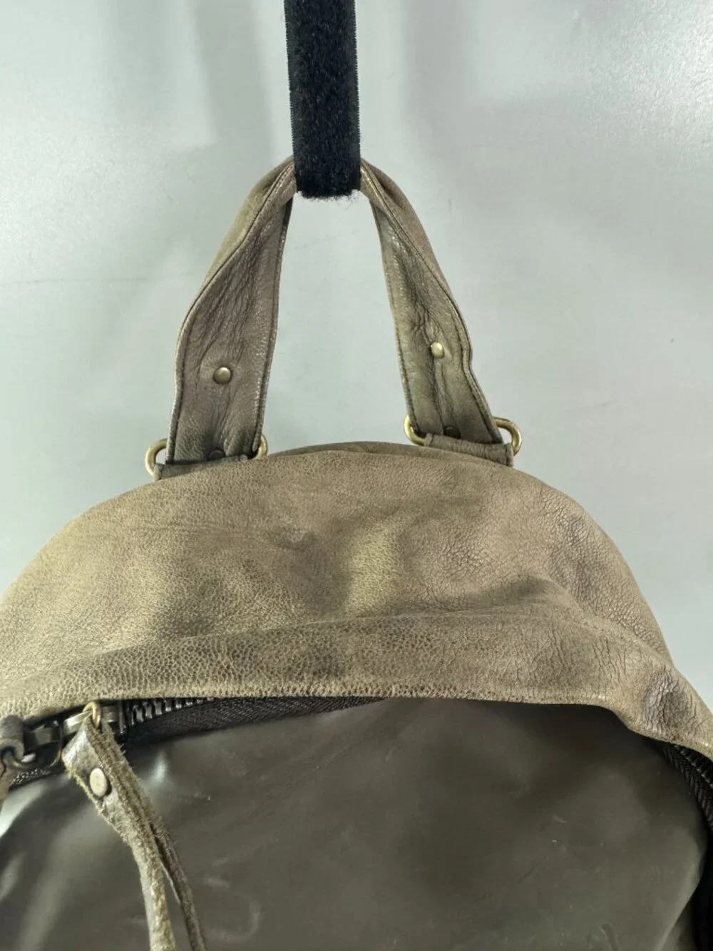 Haerfest Taupe Leather with PVC Backpack