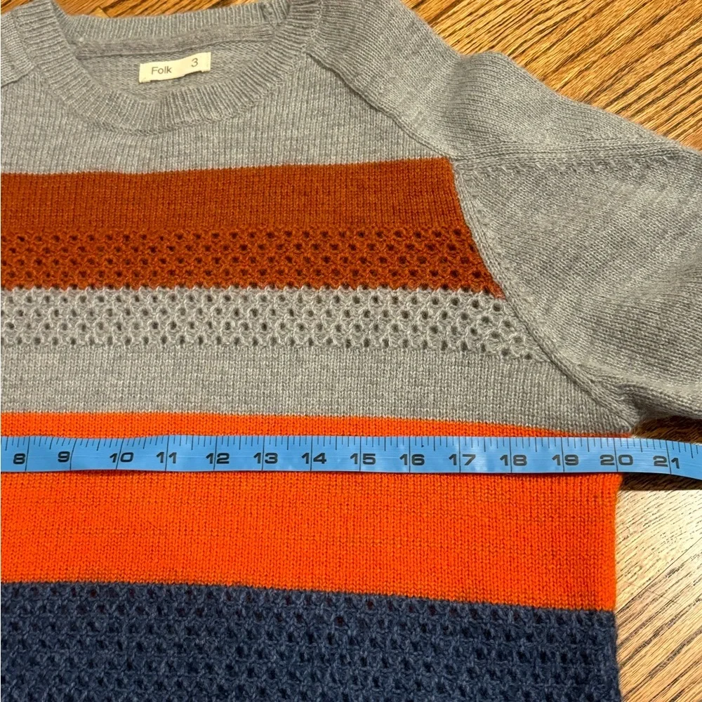 Folk | Honeycomb Stripe Jummy‎ in Moody Blue Stripe Men’s Sz 3/M