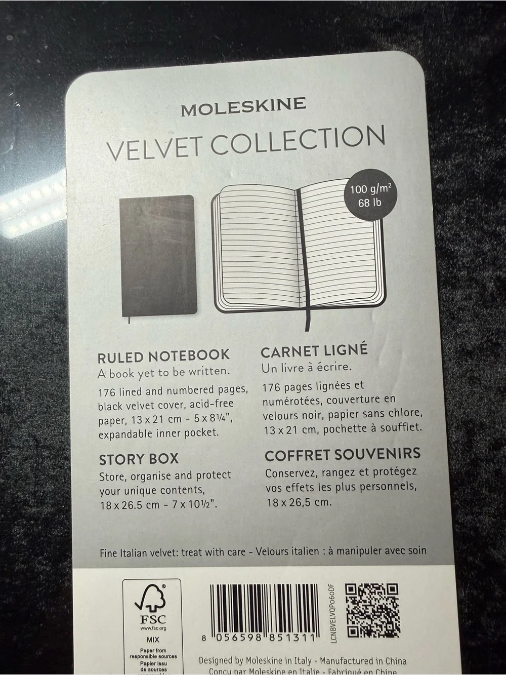 Moleskine velvet collection