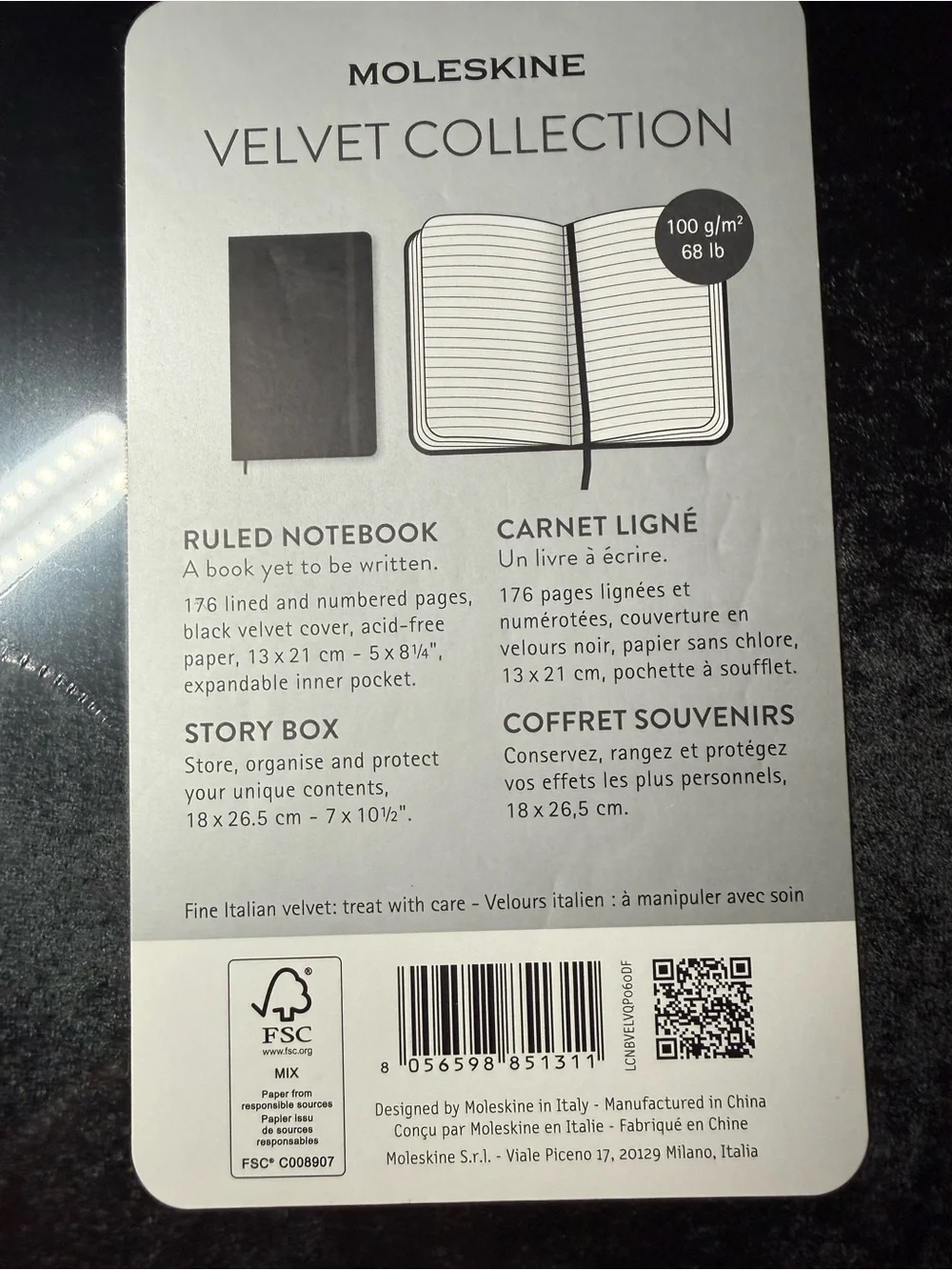 Moleskine velvet collection