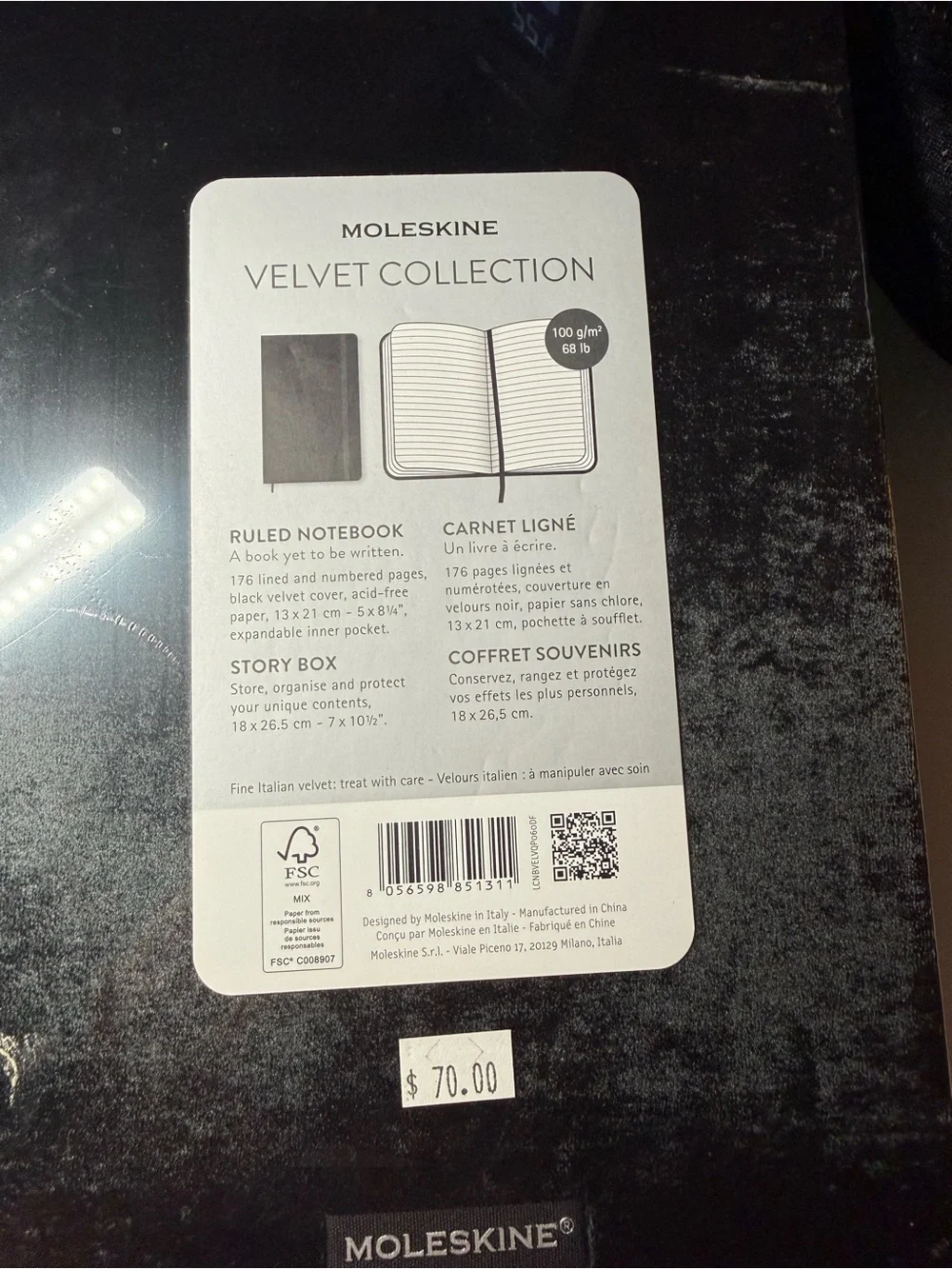 Moleskine velvet collection