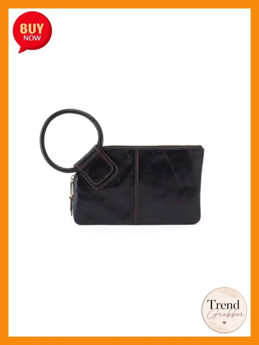 Genuine Leather Wristlet Clutch Purse Hands-Free Card Slots