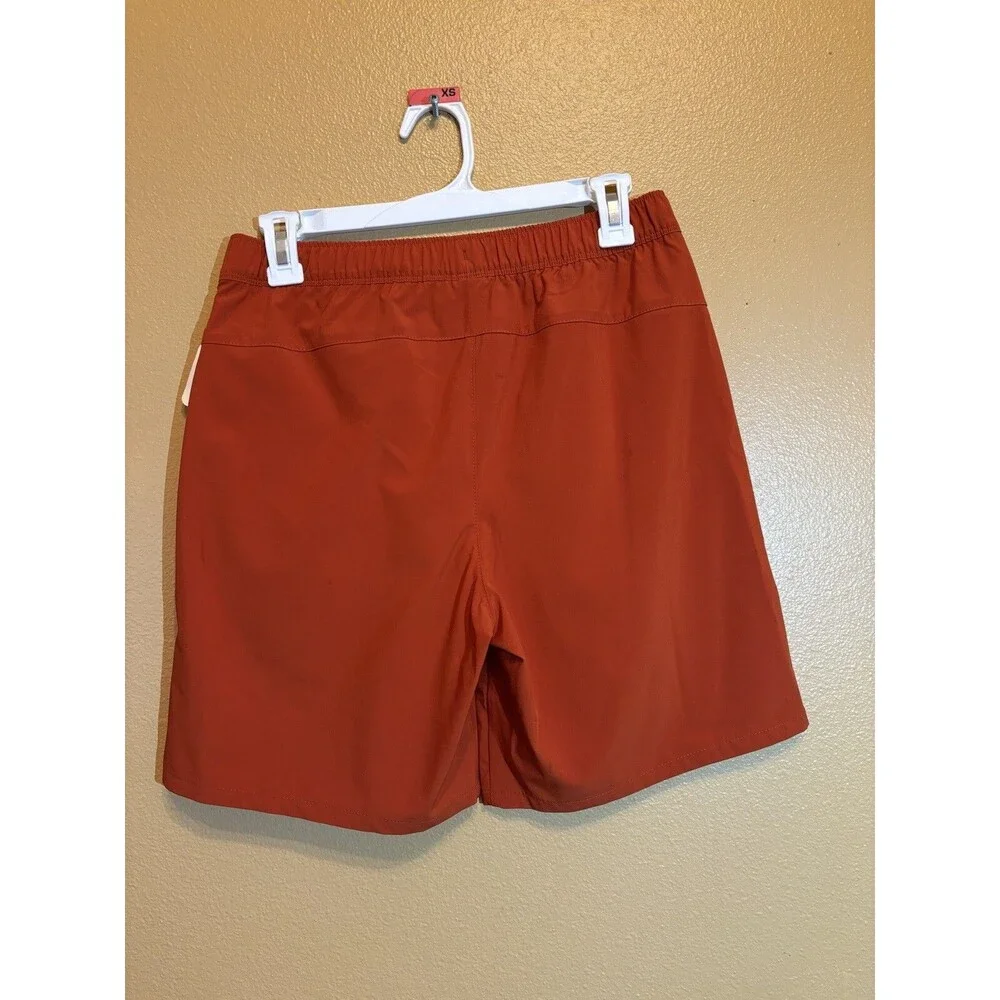 The North Face Men's S Athletic Shorts Orange Elastic Waist NWT Hiking Running