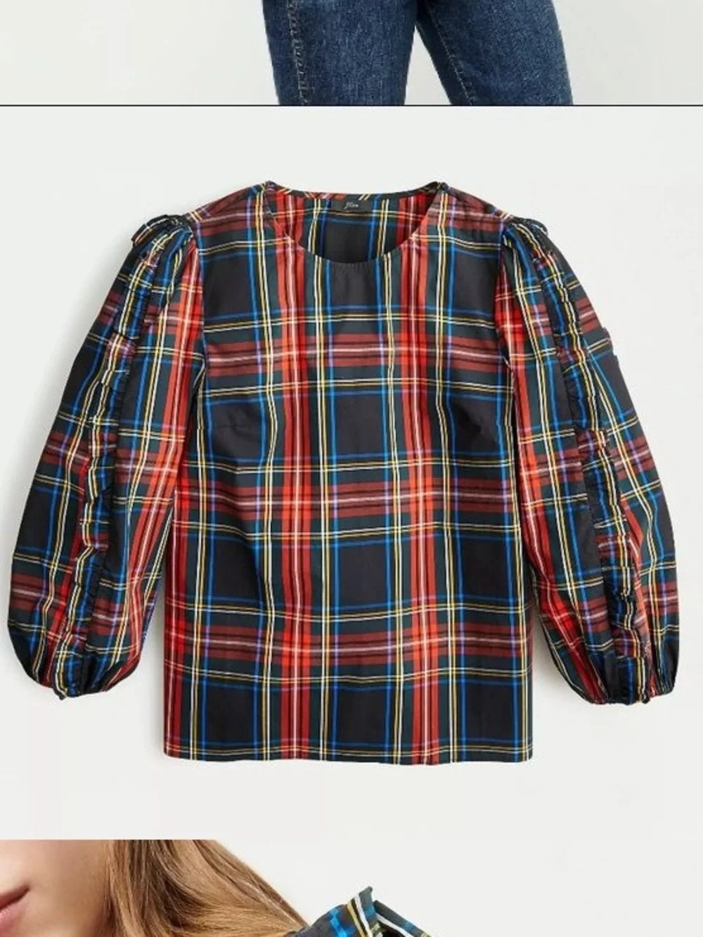 J. Crew plaid blouse