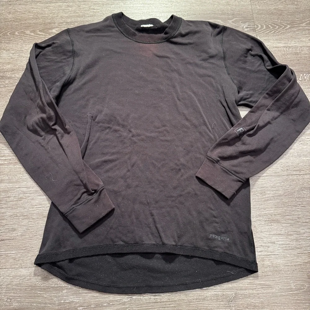 Patagonia Sweater‎ Mens Medium Black Long Sleeve Capilene Baselayer R1 Gorpcore