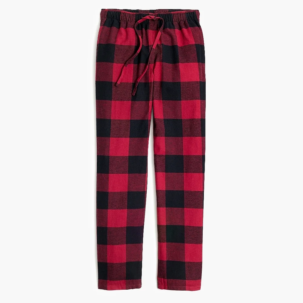 New! J CREW size Large L Red Buffalo Check Flannel PJ Bottoms Pants NWT