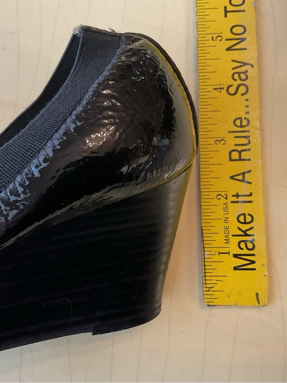 Tory Burch Black Leather Wedge Heels