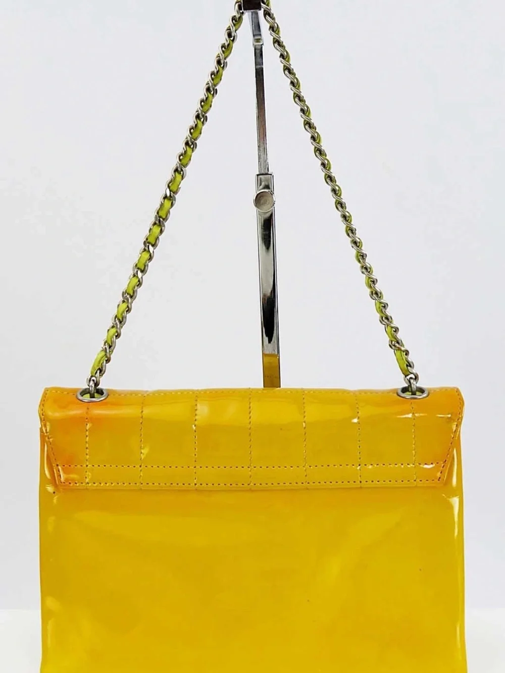 CHANEL yellow quilted strap