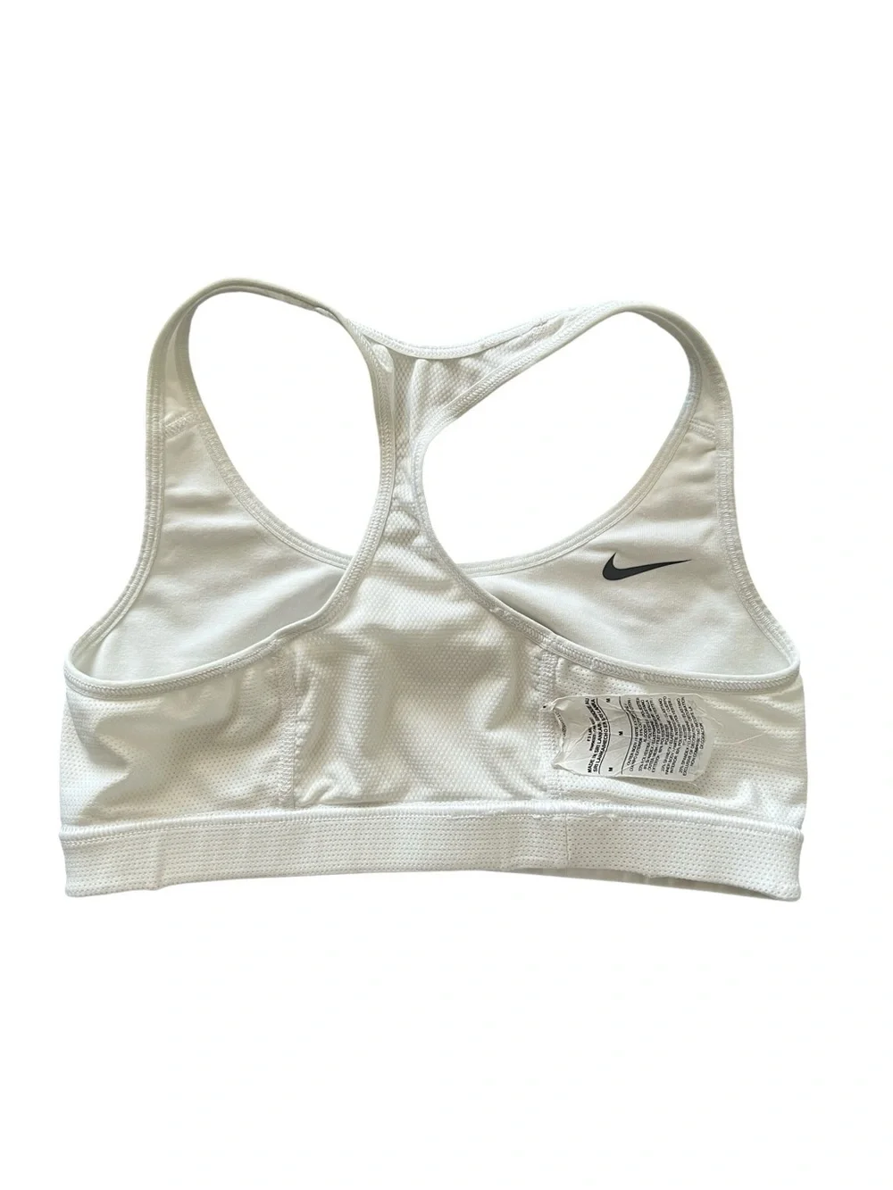 Nike Dri-FIT White Racerback Sports Bra Women’s Medium M Light Support