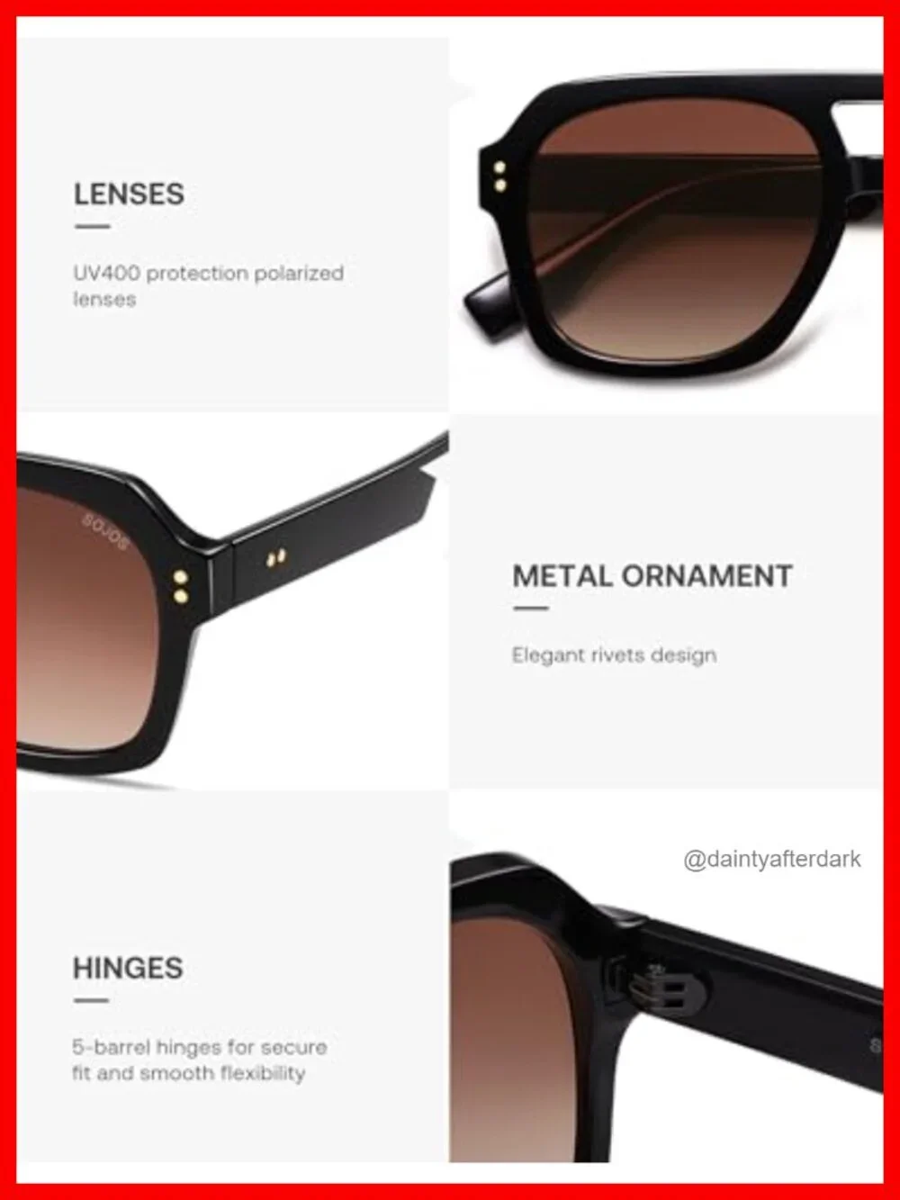 Retro Thick Polarized Aviator Sunglasses for Women Men, Large Pilot Shades