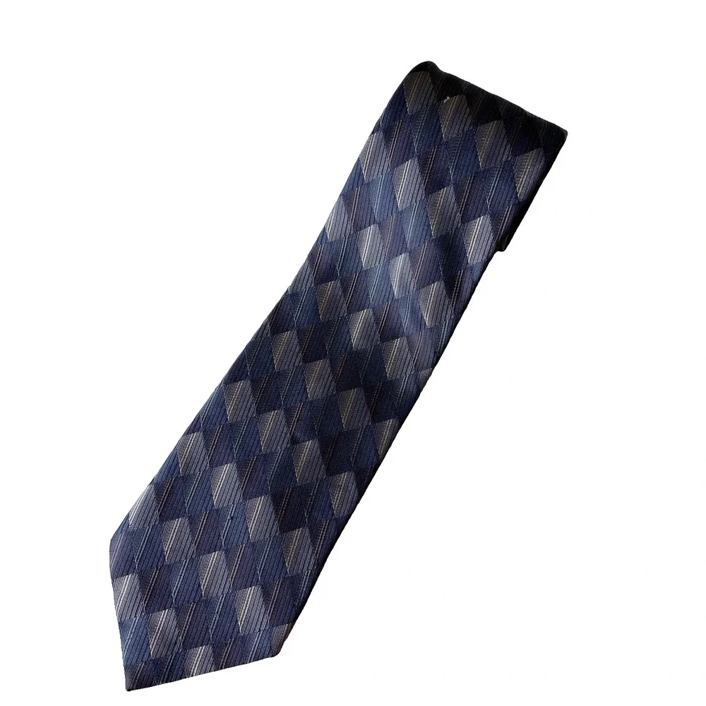 Ferucci Silk Tie Blue Purple Geometric‎ Diamond Professional Party Business