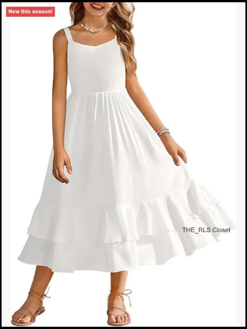 Girls Cami Summer Dress Sleeveless Sundress with Pockets