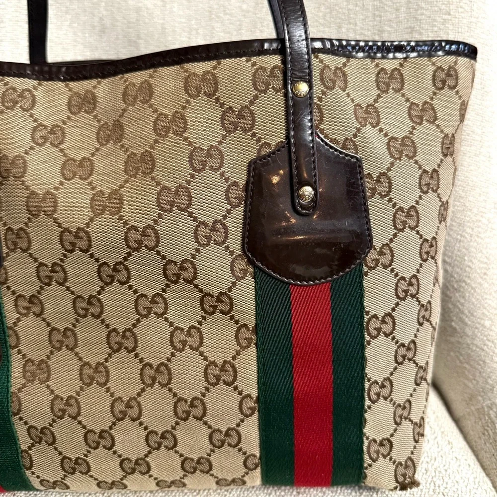 Authentic Gucci GG Canvas Jolicoeur Tote bag