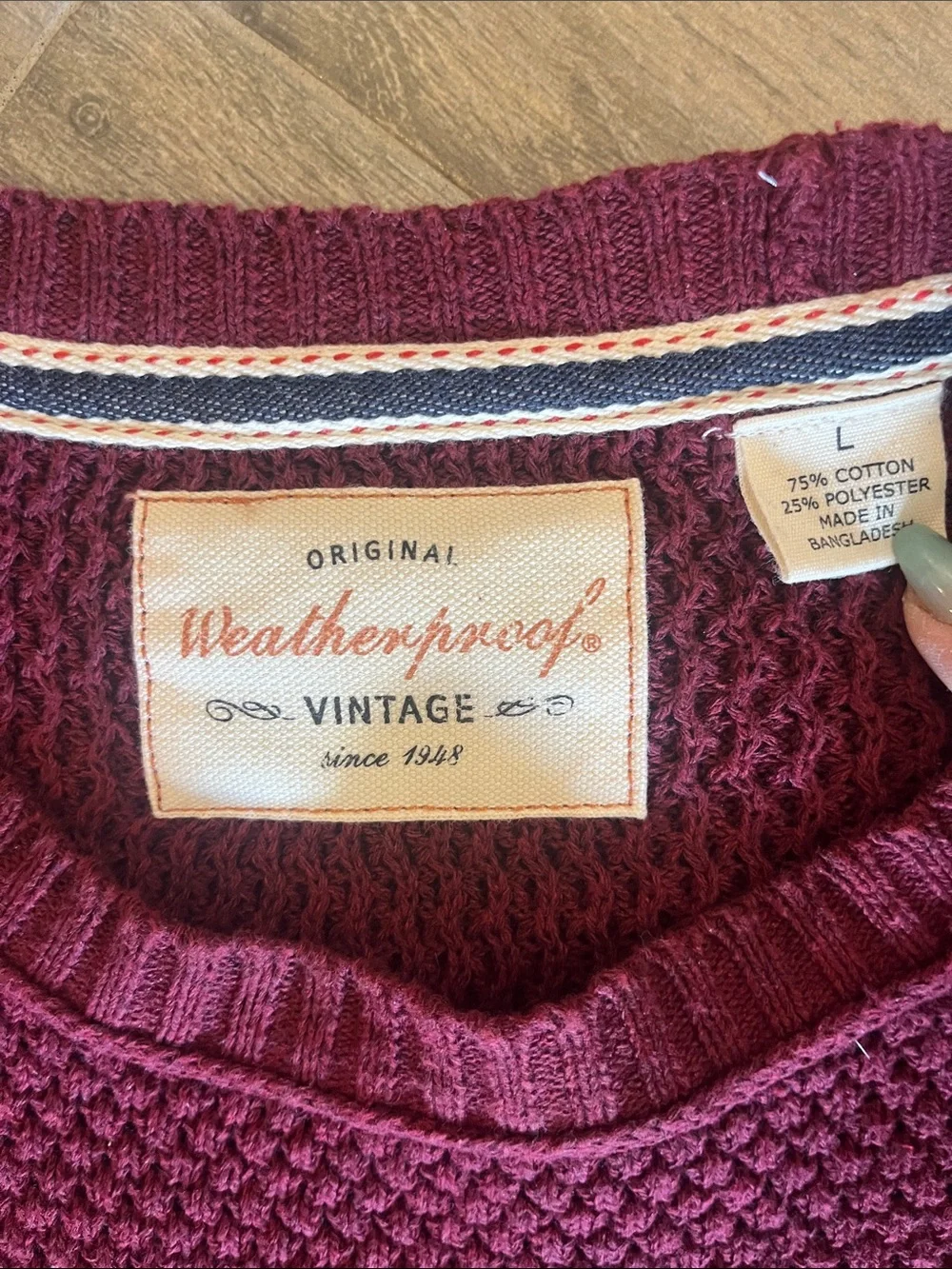 Weatherproof textured knit
