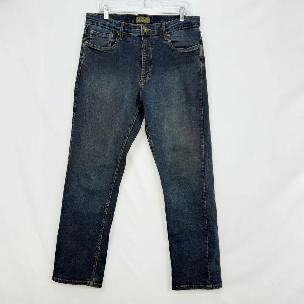 Men's Urban Star Jeans Straight Stretch Medium Wash 5 Pocket Size 36x32