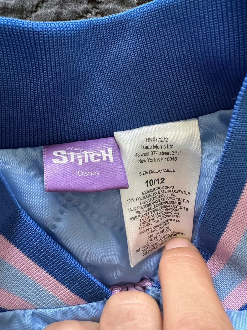 Disney Blue and Pink Stitch Jacket with Purple Tag