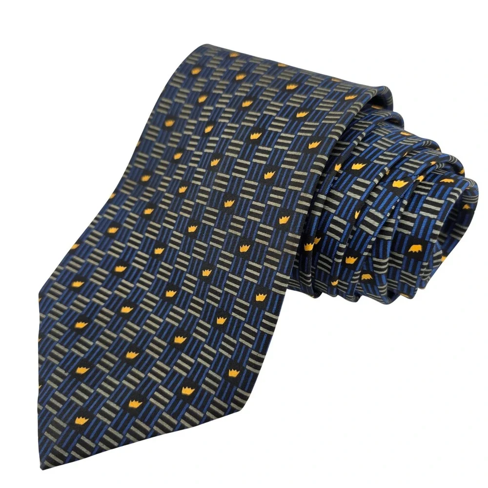 Clipper Burger King Crown Logo Pattern‎ Blue Novelty Necktie Fair 90s Collectors