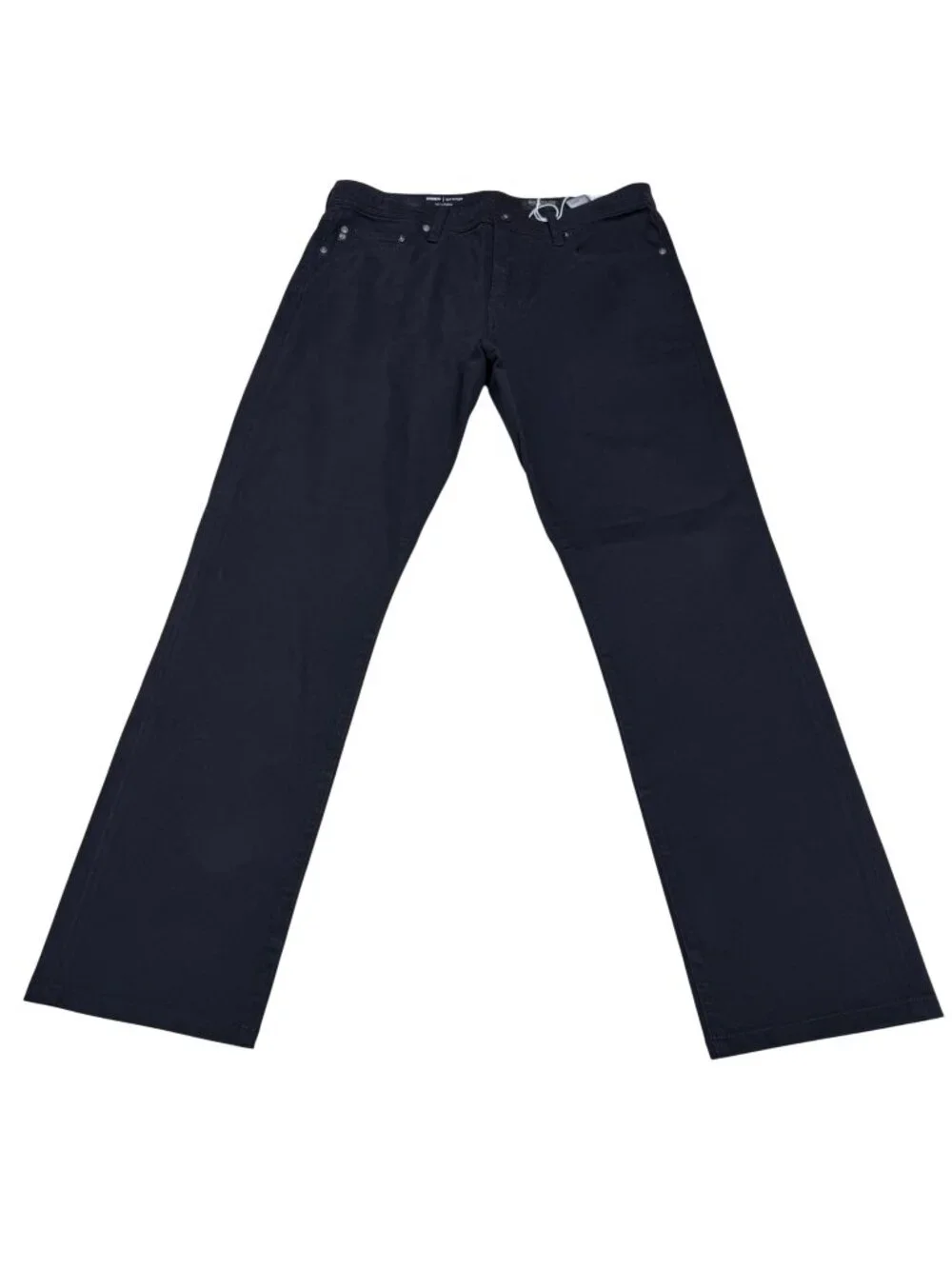 NWT AG Everett Men's Sueded Sateen Black Slim Straight Pants Mid Rise, 32x32