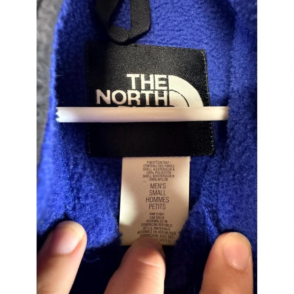 Vintage The North Face Denali Fleece‎ Vest Mens S Blue Black Full Zip Sleeveless