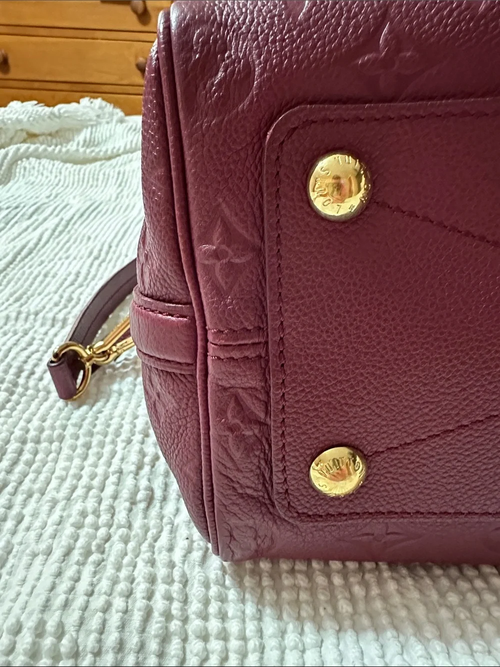 Louis Vuitton Burgundy Plum Monogram Speedy with Gold Hardware