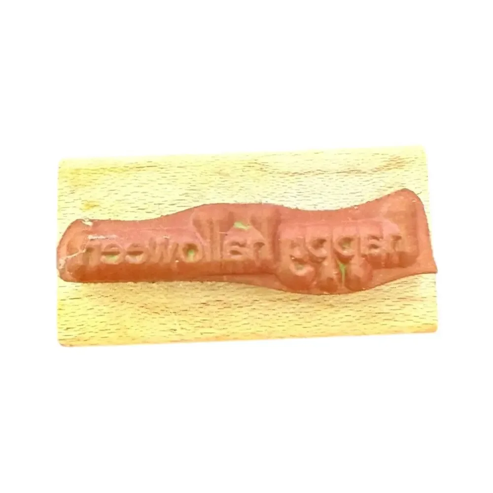 Impress Happy Halloween Small Text Rubber Stamp