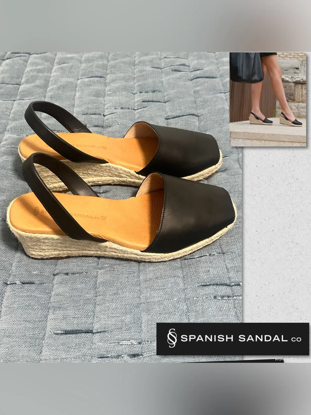 Spanish Sandal Company Espadrille Slingback Wedge