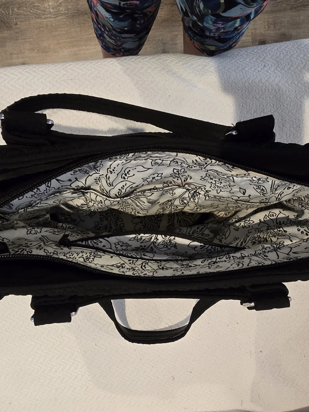 Vera Bradley Black Quilted Tote Shoulder Bag