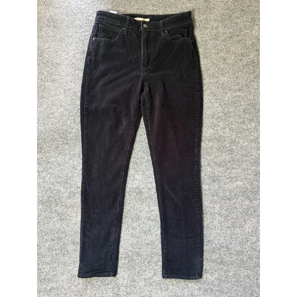 Levi's 721 Corduroy Pants Womens 31 High Rise Skinny Dark Blue Measures 29x28