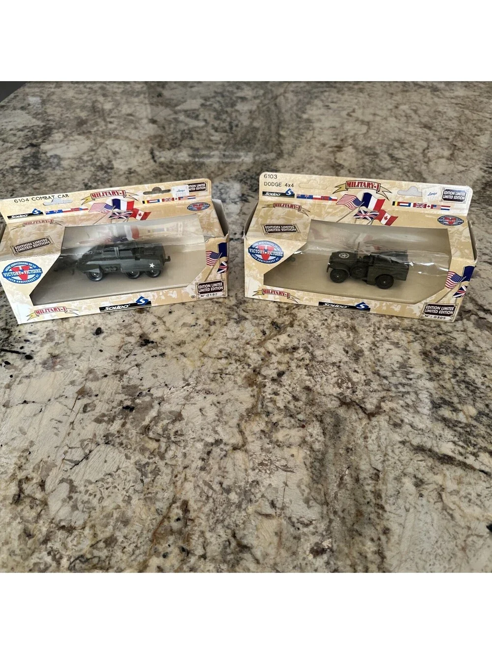 2x Solido Military 6103 Dodge 4x4 & 6104 Combat Car NEW + FAST SHIPPING