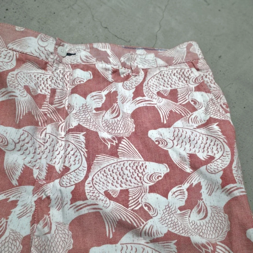 Reyn Spooner Shorts Mens 40 Hawaiian Fish Floral Print Casual Aloha Summer
