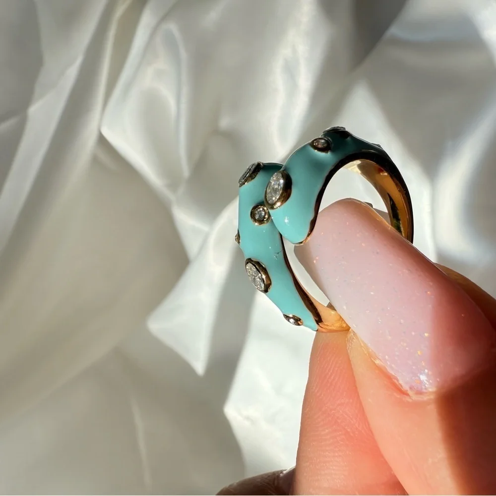 Anthro Elegant Blue Adjustable Ring