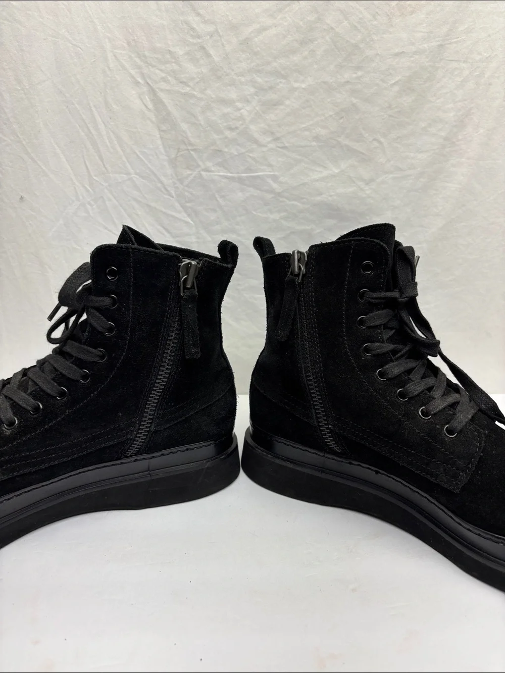 Aquatalia Black Suede Chukka Boots - Lace-Up Ankle, SZ 9.5