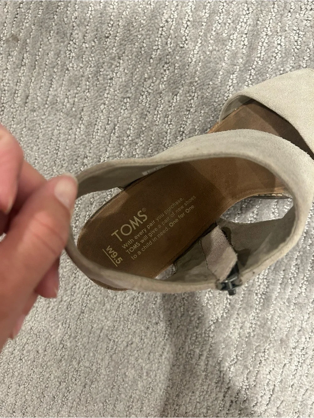 TOMS Women's Suede Slingback Sandals in Taupe