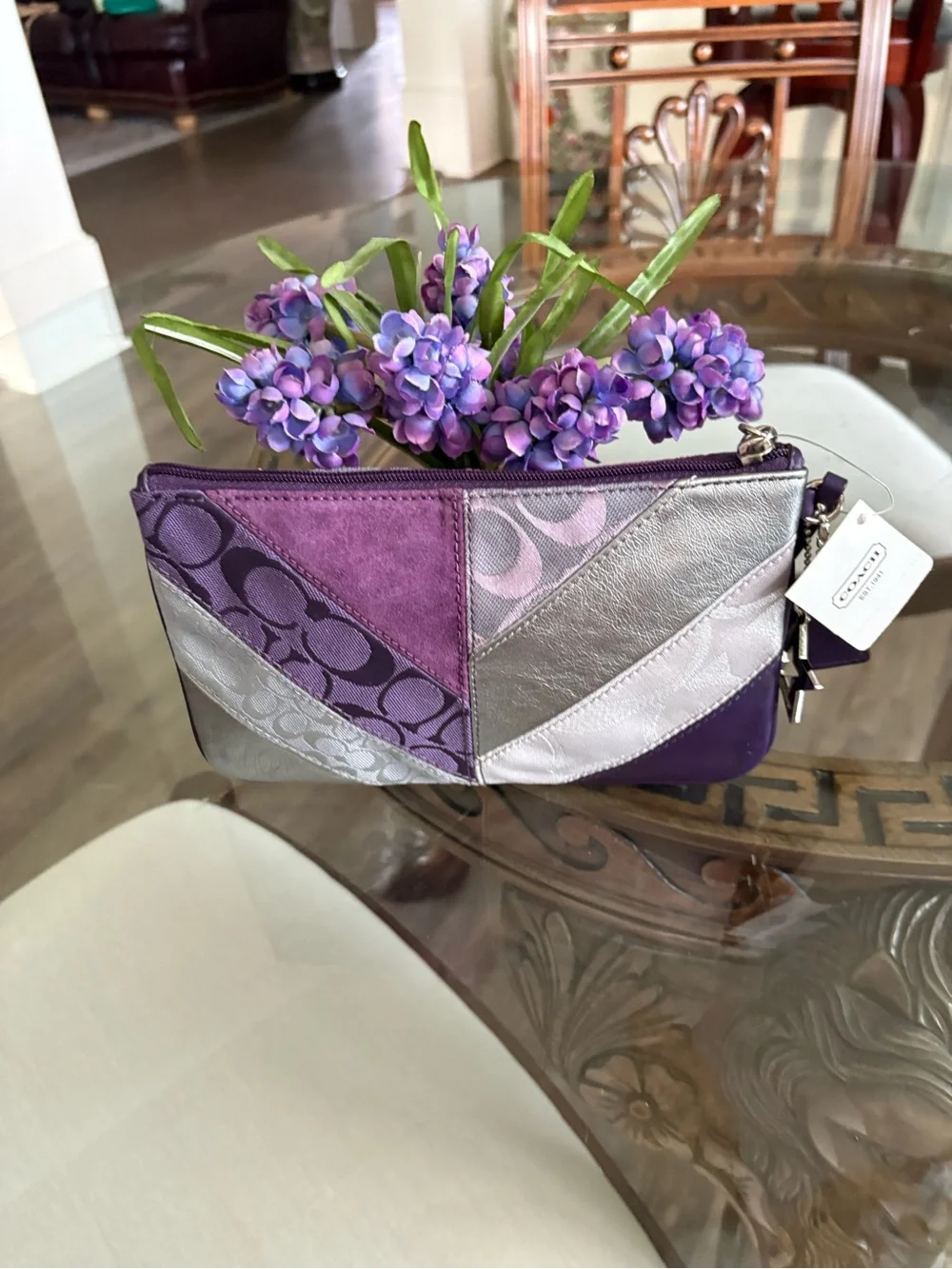 Coach purple patchwork