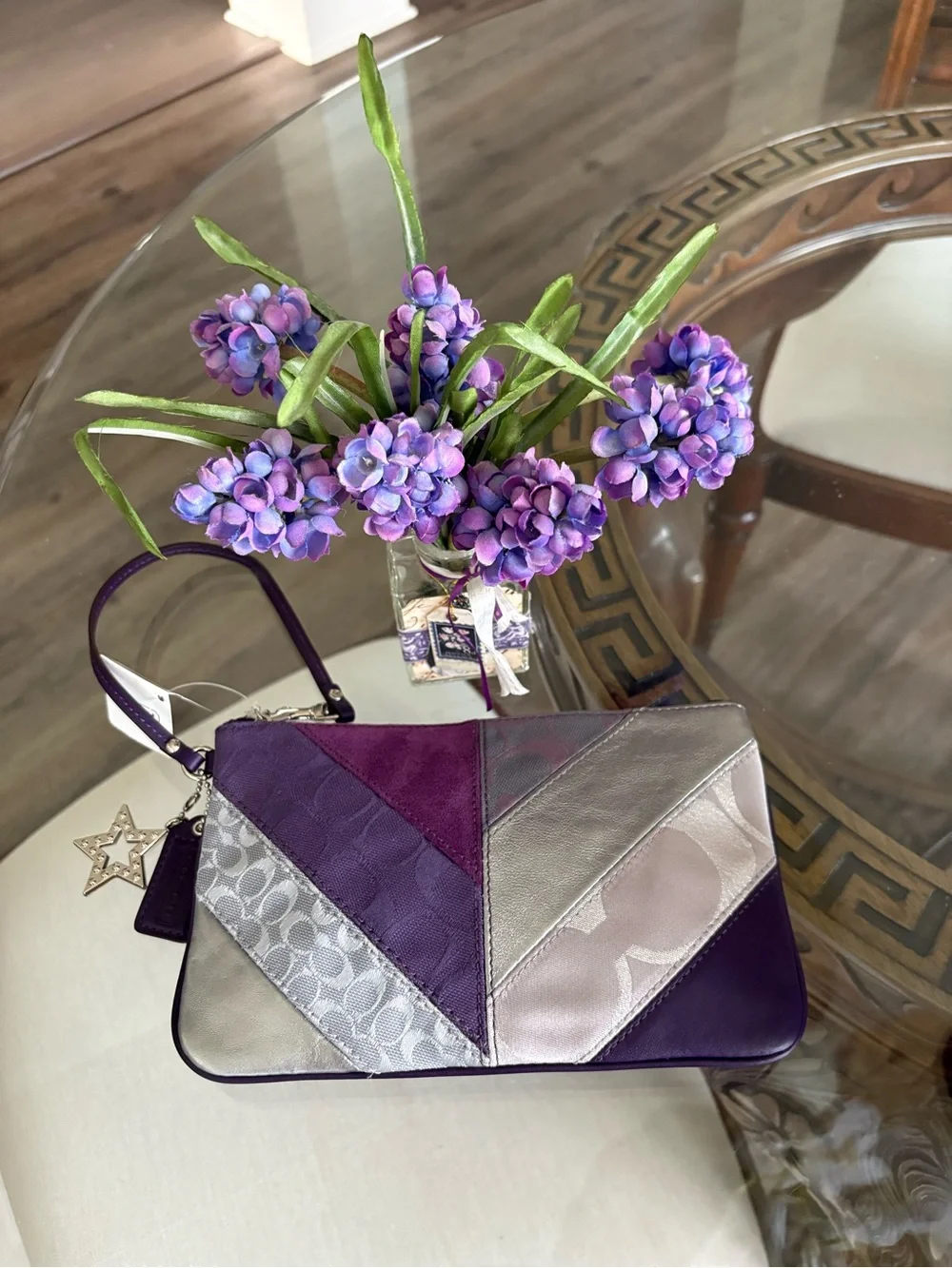 Coach purple patchwork