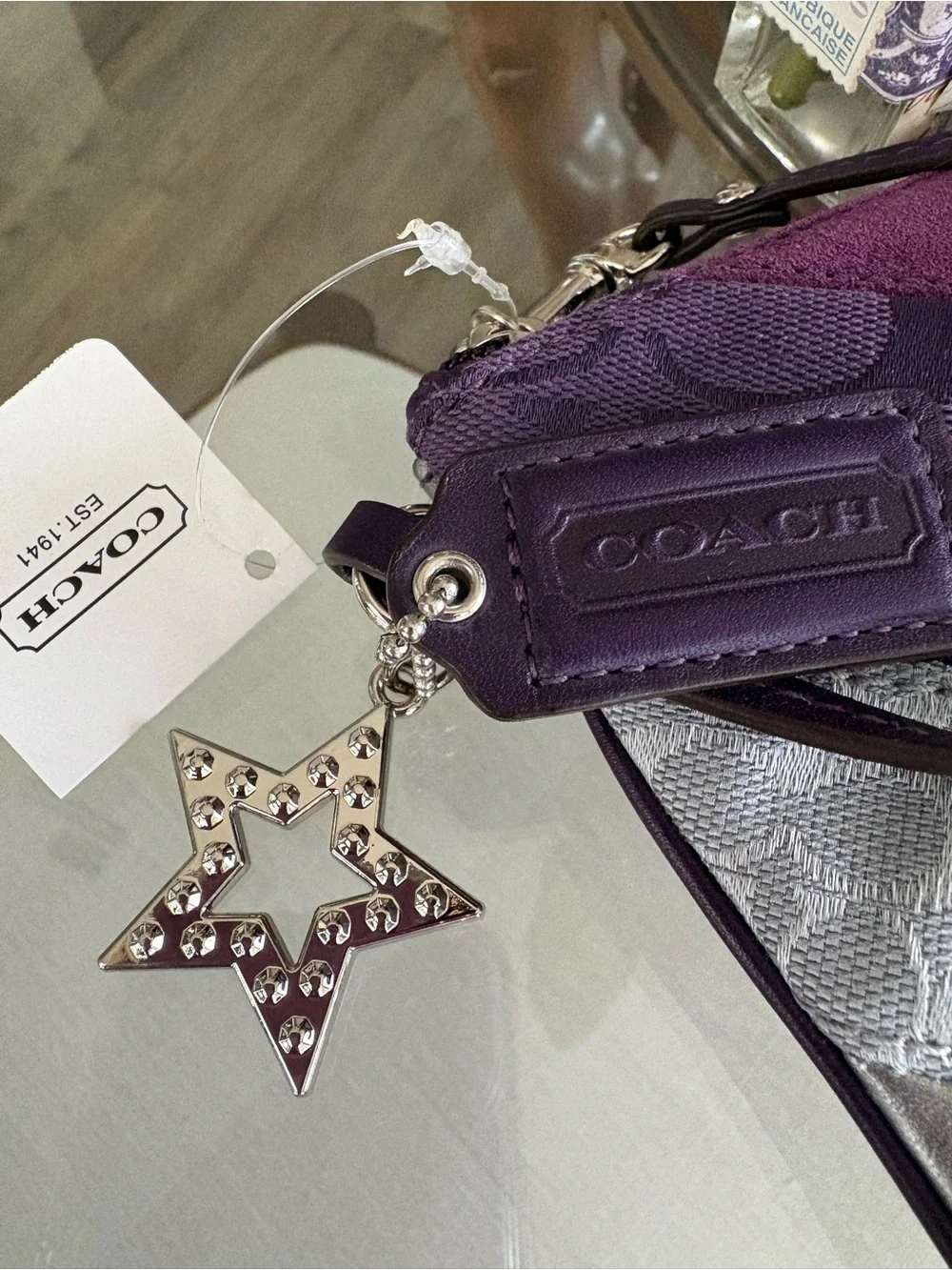 Coach purple patchwork