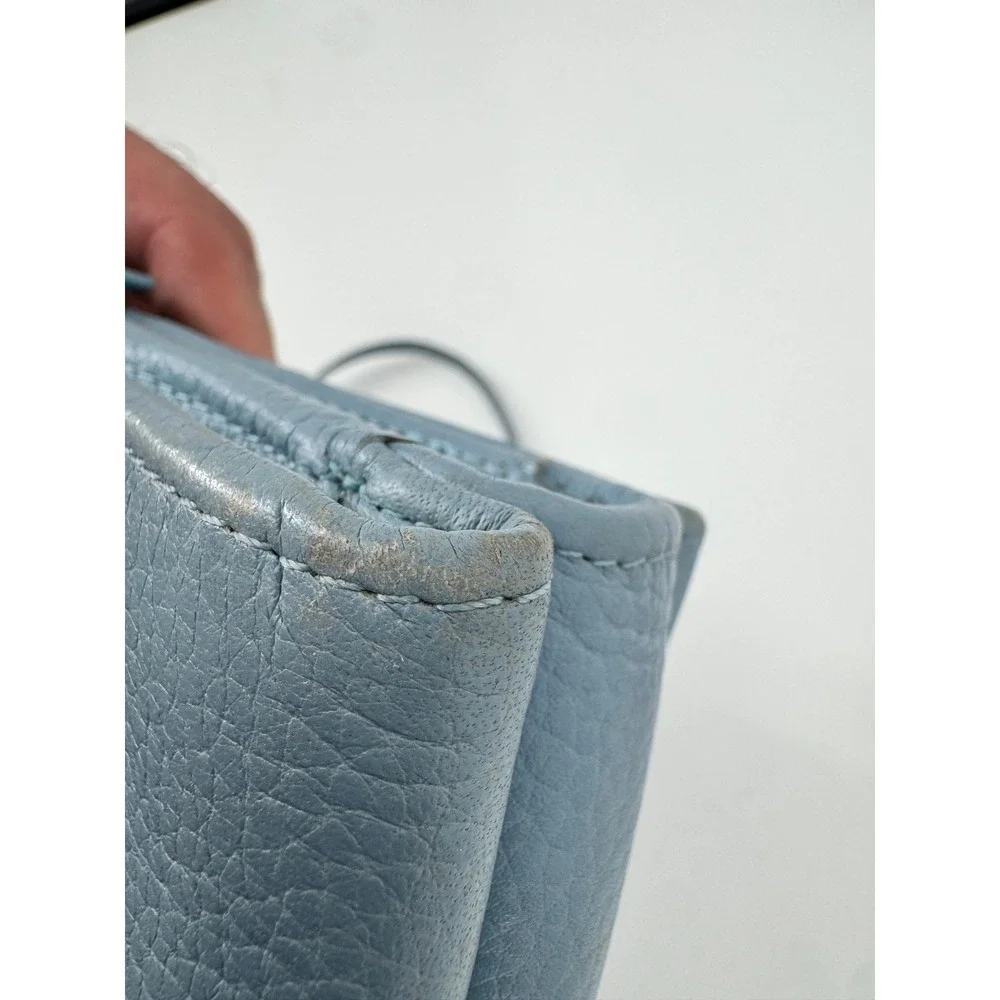 Brighton Crossbody Bag Women Small Blue Leather Croc Embossed Heart‎ Charm Purse