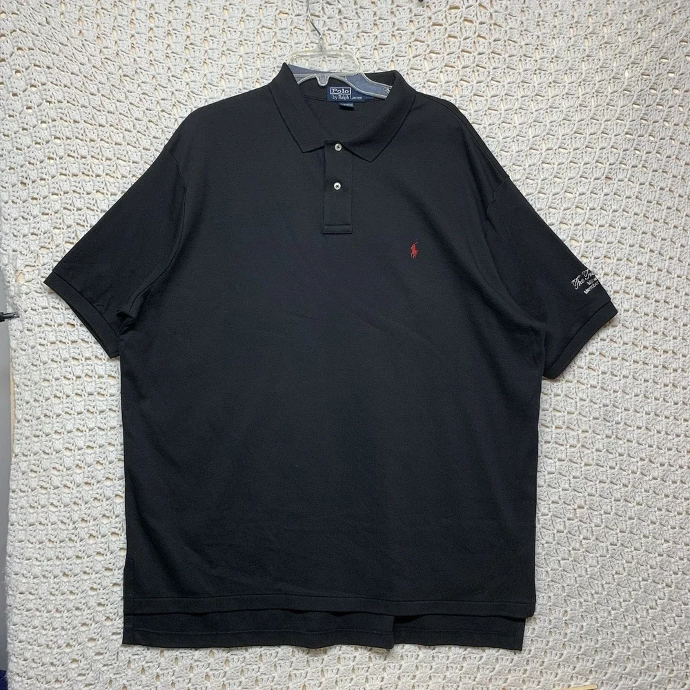Polo Ralph Lauren Polo Shirt Mens 2XL Black Short Sleeve Red‎ Pony 100%Cotton
