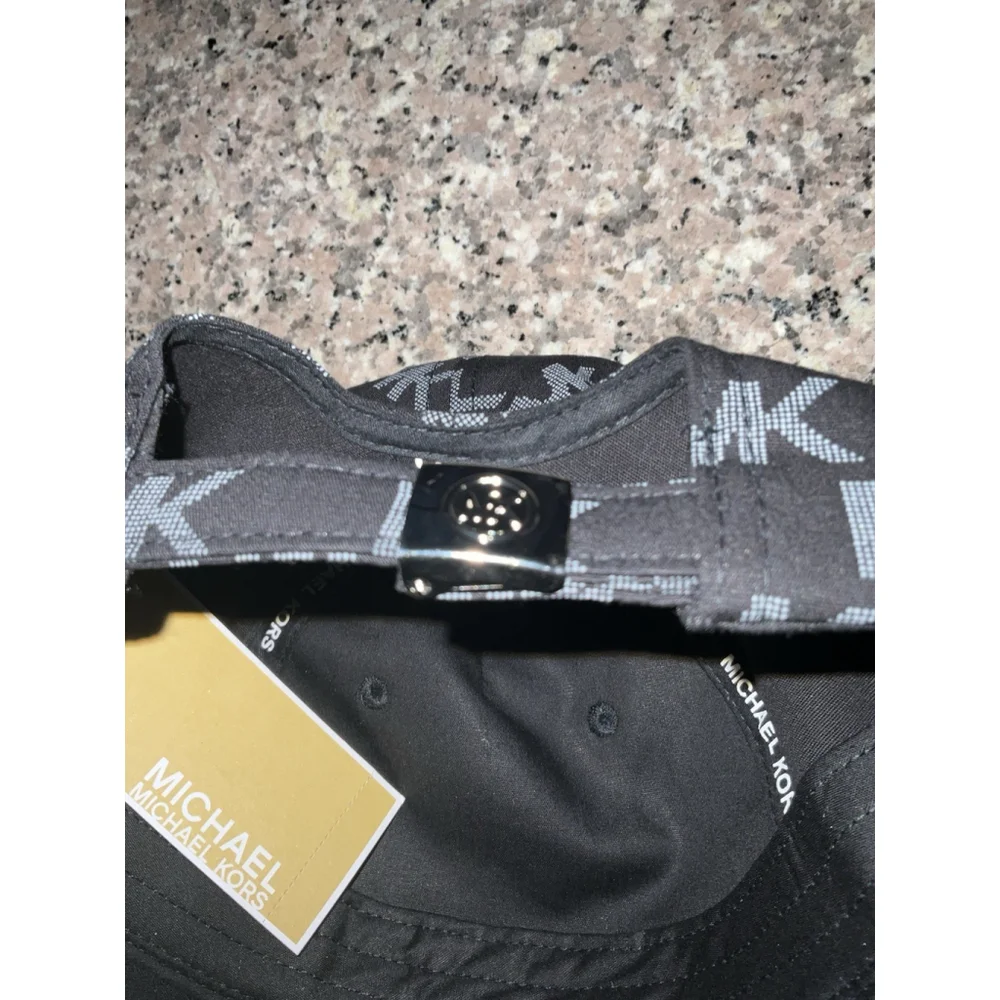 Michael Kors MK Logo Black Baseball Cap Hat One Size NWT MSRP $68.00