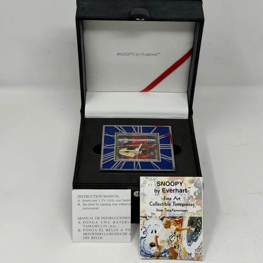 Snoopy by Everhart TimeXpressions Desk Clock Undercover Hollywood w/ Box